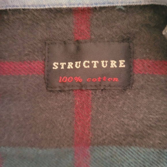 90s Vintage Structure Plaid Flannel - Picture 4 of 7